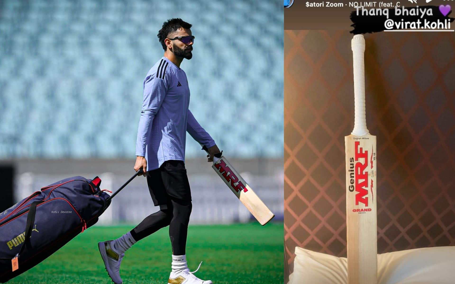 Virat Kohli Switches From Rinku Singh; Gifts His Bat To RCB's Akash Deep Before Bangladesh Tests